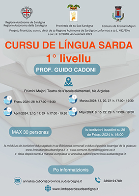 AVVISO CORSO LINGUA SARDA FLUMINIMAGGIORE